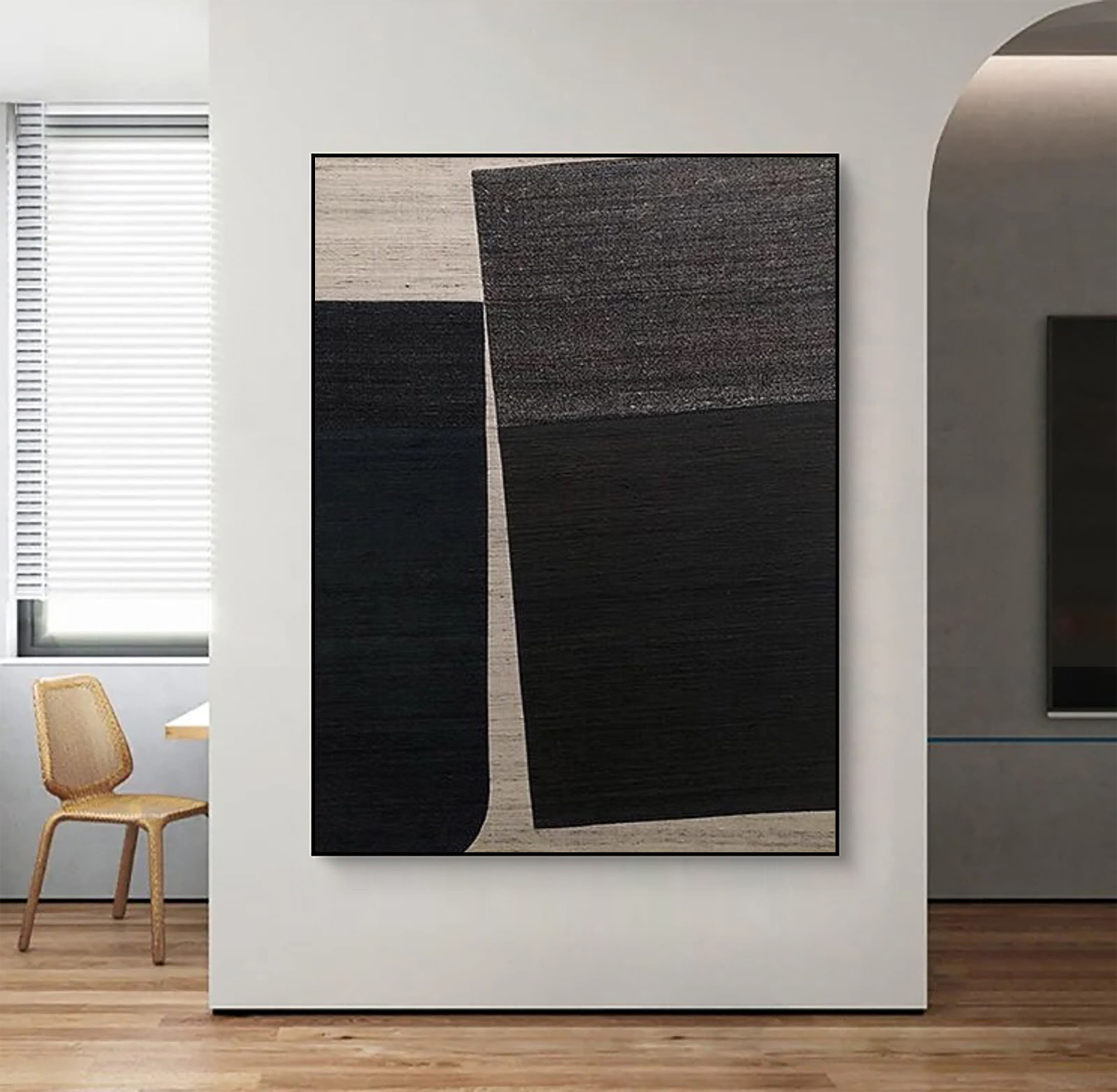 Black and beige abstract textured painting,black beige wabi sabi wall art,modern abstract minimalist painting,neutral wabi sabi art